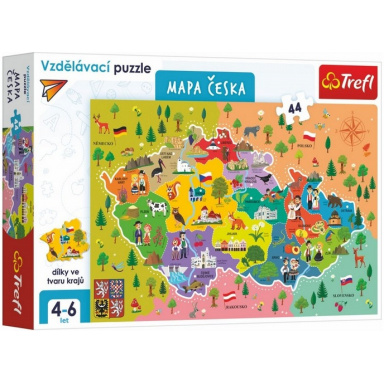 TREFL Puzzle Mapa České republiky 44 dílků