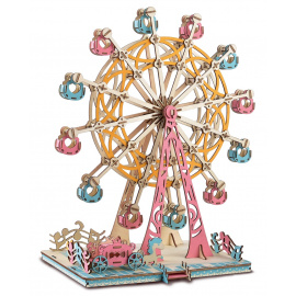 Woodcraft Dřevěné 3D puzzle Ruské kolo pastelové