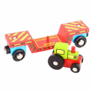 Bigjigs Rail Vagon s traktorom + 2 koľaje