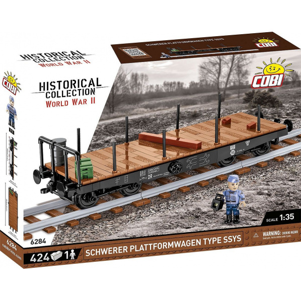 Cobi 6284 Nemecký železničný vagón Schwerer plattformwagen SSYS Cobi 6284 Nemecký železničný vagón Schwerer plattformwagen SSYS