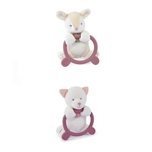 Doudou Plyšová hračka s kousátkem HOULAHOP 1 ks Kočka