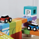 Qbi 116 Stunt Arena Action-Packed STEM Track – kreatívna magnetická stavebnica s autíčkami