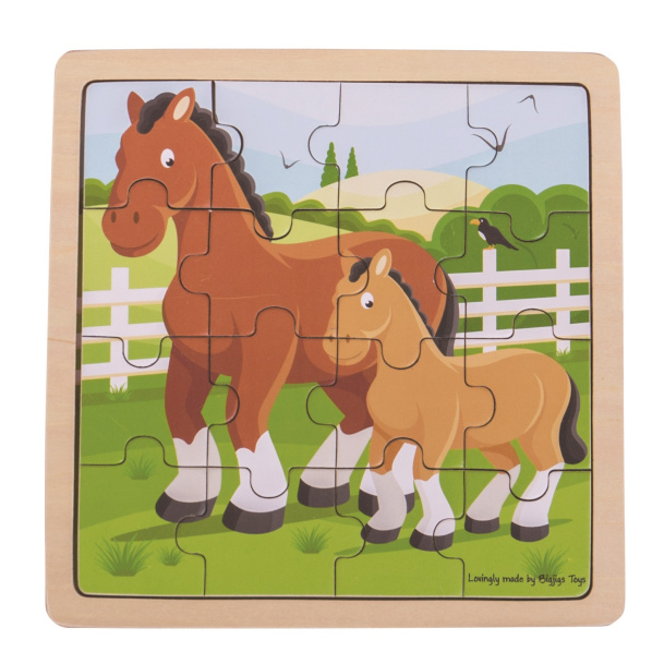 Bigjigs Toys puzzle - Kůň s hříbátkem Bigjigs Toys puzzle - Kůň s hříbátkem
