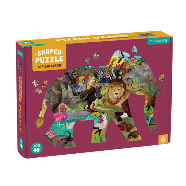 Mudpuppy Puzzle Africké safari ve tvaru slona 300 dílků Mudpuppy Puzzle Africké safari ve tvaru slona 300 dílků