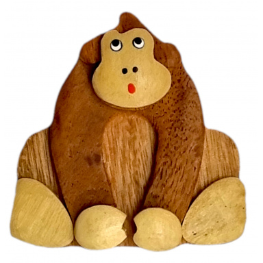 Dvěděti Dřevěná magnetka velká Opice hnědá