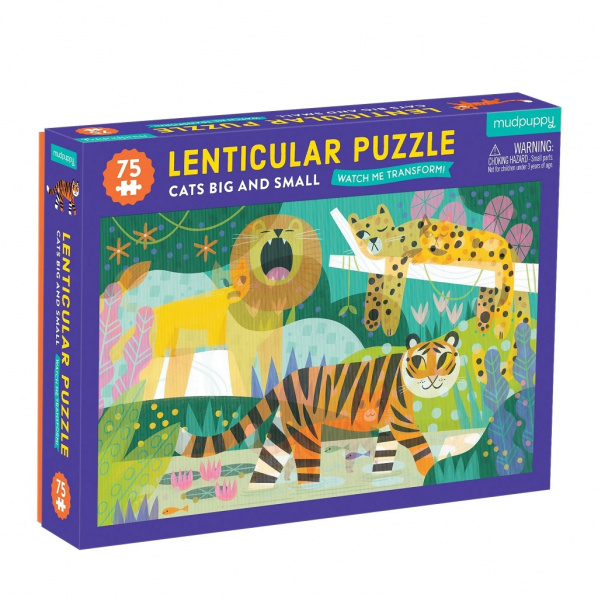 Mudpuppy Puzzle Lentikulární Kočky malé a velké 75 dílků Mudpuppy Puzzle Lentikulární Kočky malé a velké 75 dílků