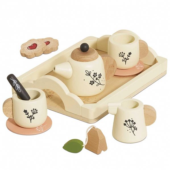 Le Toy Van Dřevěná čajová sada s podnosem Le Toy Van Dřevěná čajová sada s podnosem