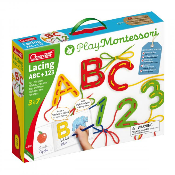 Quercetti 02808 Lacing ABC + 123 alphabets and numbers Quercetti 02808 Lacing ABC + 123 alphabets and numbers
