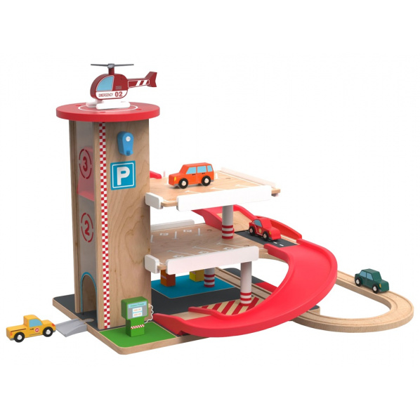 2Kids Toys Dřevěná garáž s vláčkodráhou 2Kids Toys Dřevěná garáž s vláčkodráhou