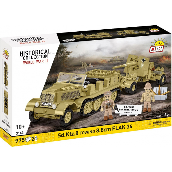 COBI 3143 Sd.Kfz. 8 – ťahanie 8,8 cm Flak 36 COBI 3143 Sd.Kfz. 8 – ťahanie 8,8 cm Flak 36