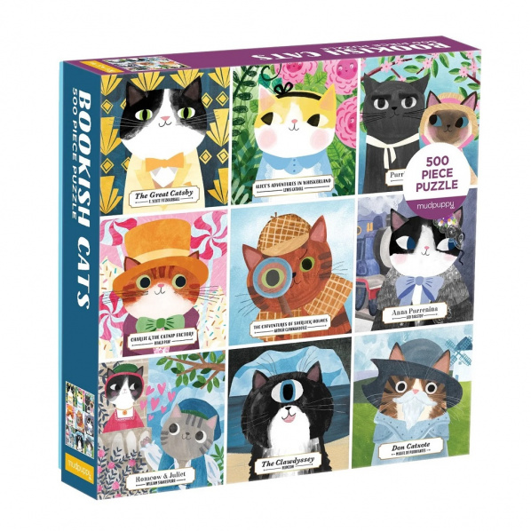 Mudpuppy Puzzle Bookish Cats 500 dílků Mudpuppy Puzzle Bookish Cats 500 dílků