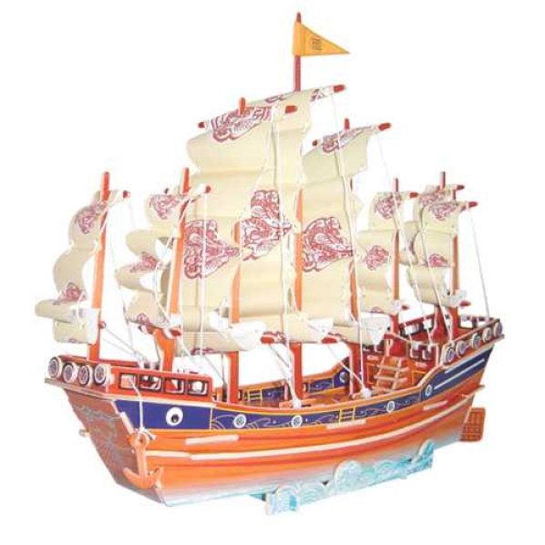 Woodcraft Dřevěné 3D puzzle Barevná plachetnice PC131 Woodcraft Dřevěné 3D puzzle Barevná plachetnice PC131