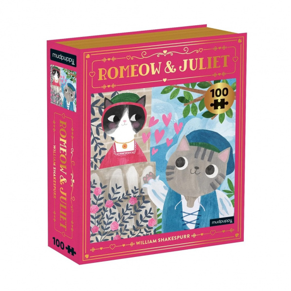 Mudpuppy Puzzle Romeow & Juliet Bookish Cats 100 dílků Mudpuppy Puzzle Romeow & Juliet Bookish Cats 100 dílků