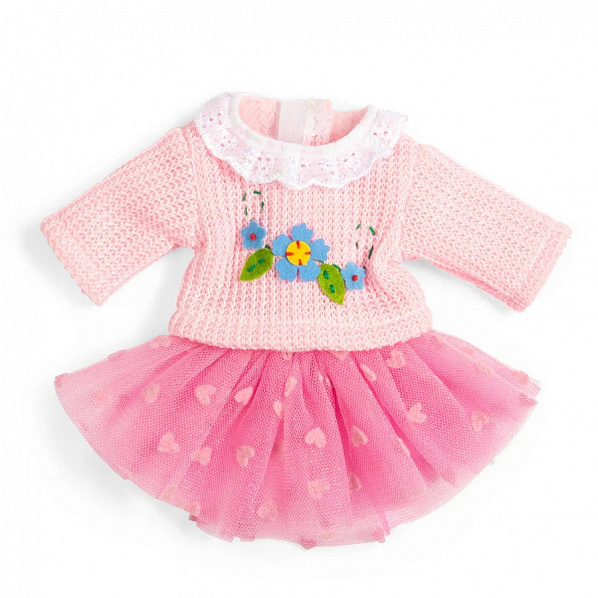 Bigjigs Toys Růžová tylová sukně a svetr pro panenku 28 cm Bigjigs Toys Růžová tylová sukně a svetr pro panenku 28 cm