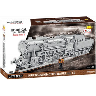 COBI 6281 Nemecká parná lokomotíva Kriegslokomotive Baureihe 52