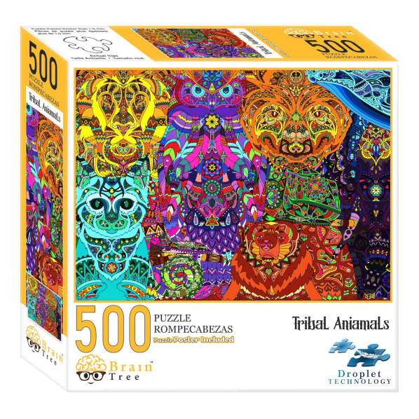 Brain Tree Puzzle Kmenová zvířata 500 dílků Brain Tree Puzzle Kmenová zvířata 500 dílků