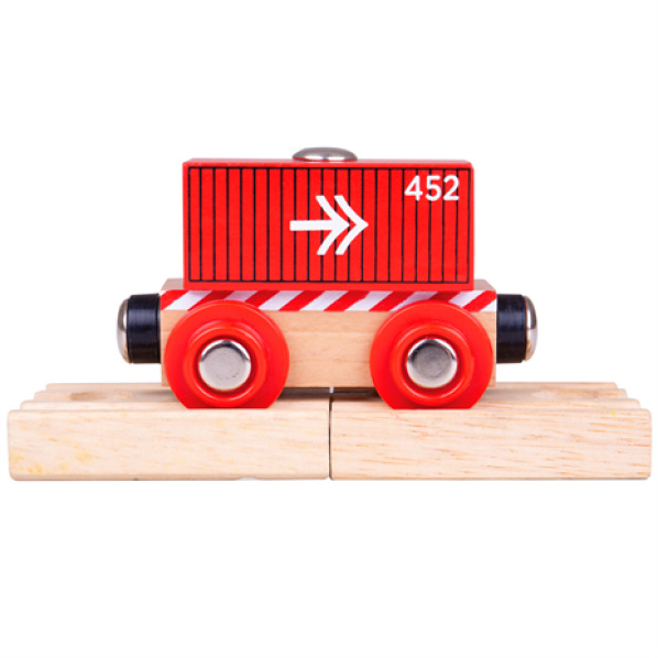 Bigjigs Rail Vagón červený kontejner Bigjigs Rail Vagón červený kontejner