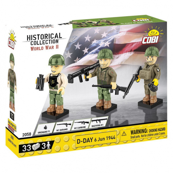 COBI 2058 3 figúrky s príslušenstvom D-DAY 1944, 33 k COBI 2058 3 figúrky s príslušenstvom D-DAY 1944, 33 k