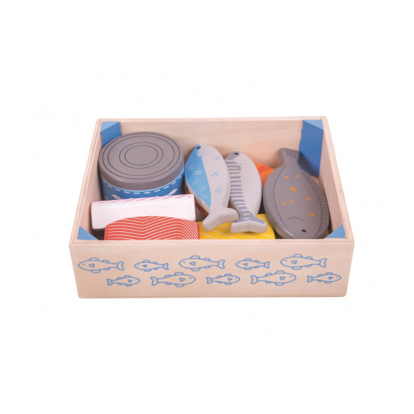 Bigjigs Toys Dřevěné mořské plody v krabičce Bigjigs Toys Dřevěné mořské plody v krabičce