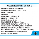 COBI 5761 Nemecké stíhacie lietadlo Messerschmitt BF 109 G