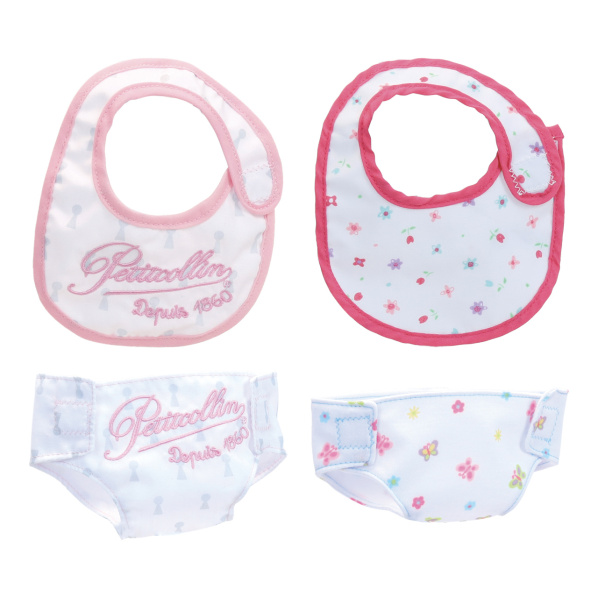 Petitcollin Sada bryndáčků a plenek (pro panenku 36-40 cm) Petitcollin Sada bryndáčků a plenek (pro panenku 36-40 cm)