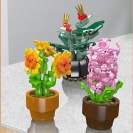 Mould King 24113 Mini kvety v črepníku – Slnečnica, Čerešňový kvet, Kvet fantázie