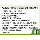 COBI 3124 Nemecký tank PzKpfw VI Tiger Ausf E, 1:35