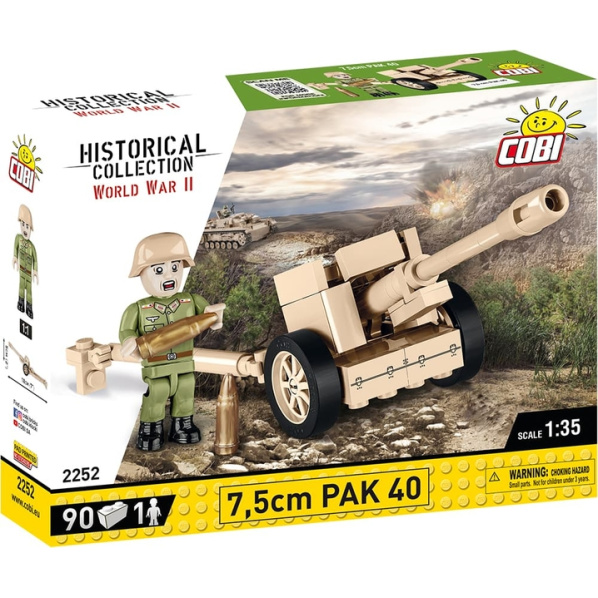 COBI 2252 Nemecké protitankové delo 7,5 cm Pak 40 COBI 2252 Nemecké protitankové delo 7,5 cm Pak 40