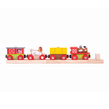 Bigjigs Rail Vláček farma + 3 koleje