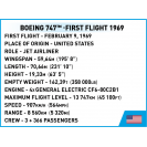 COBI 26609 Americké dopravné lietadlo Boeing 747 First Flight 1969