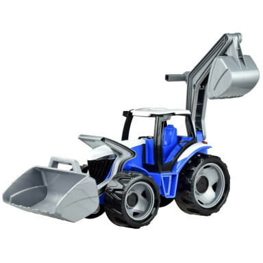 Lena Traktor s lyžicou a bagrom modro-sivý, 107 cm