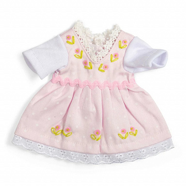 Bigjigs Toys Růžové šaty s bílým tričkem pro panenku 28 cm
