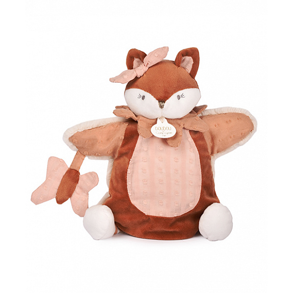 Doudou Plyšový maňásek liška Mina růžová 25 cm