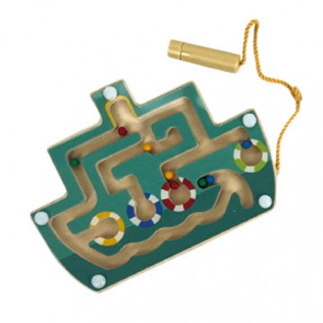 Bigjigs Toys dřevěný magnetický labyrint 1ks  modrá