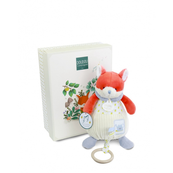 Doudou Dárková sada Plyšová liška Romarin hrající melodii 20 cm Doudou Dárková sada Plyšová liška Romarin hrající melodii 20 cm