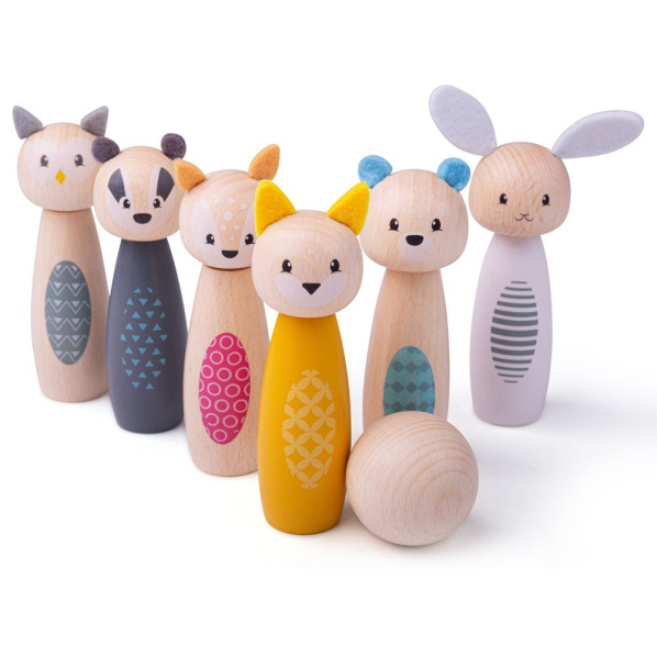 Bigjigs Toys Kuželky lesní zvířátka Bigjigs Toys Kuželky lesní zvířátka