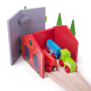 Bigjigs Rail Tehlové depo pre dvoch vláčikov