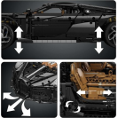 Mould King 13163 Športový automobil Bugatti La Voiture Noire R/C