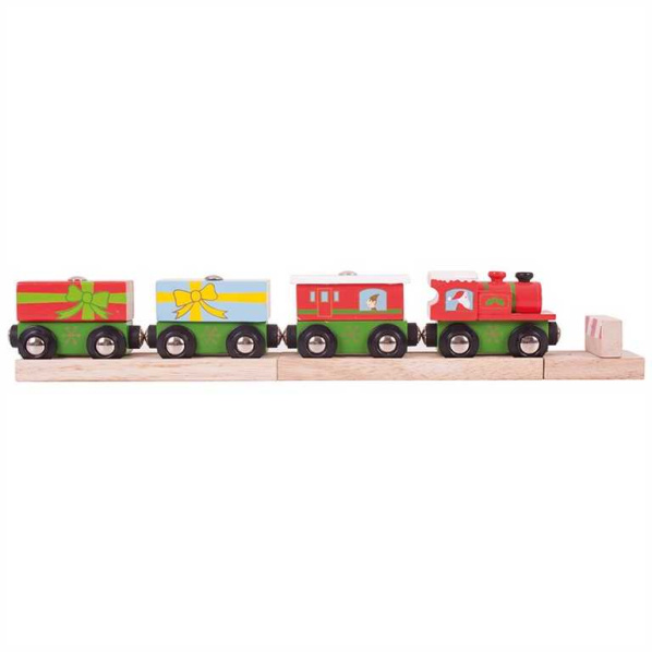Bigjigs Rail Vianočný vláčik + 3 koľaje Bigjigs Rail Vianočný vláčik + 3 koľaje