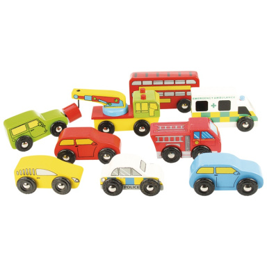 Bigjigs Rail Drevené autodráhy - sada áut