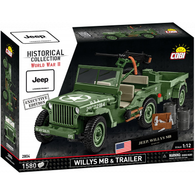 COBI 2804 Americký terénny automobil Jeep Willys s prívesom EXECUTIVE EDITION