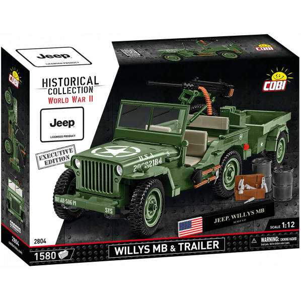 COBI 2804 Americký terénny automobil Jeep Willys s prívesom EXECUTIVE EDITION