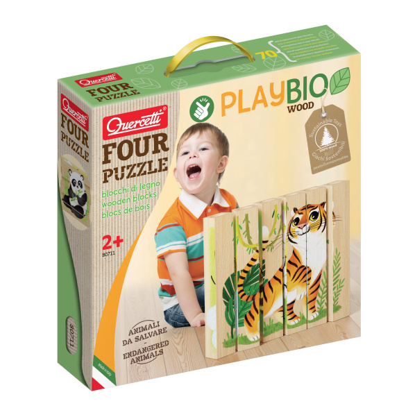 Quercetti 80711 Four Puzzle Ohrozené zvieratá Quercetti 80711 Four Puzzle Ohrozené zvieratá