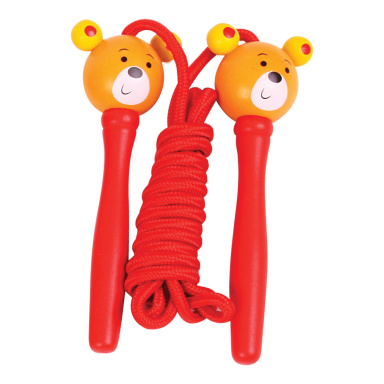 Bigjigs Toys Švihadlo zvieratko medvedík 1ks rukoväť červená