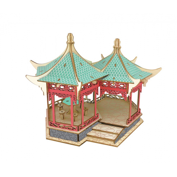 Woodcraft Dřevěné 3D puzzle slavné budovy Yueyang Tower v barvě Woodcraft Dřevěné 3D puzzle slavné budovy Yueyang Tower v barvě