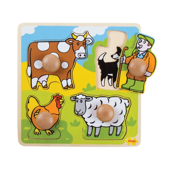 Bigjigs Toys Vkládací edukativní puzzle farma Bigjigs Toys Vkládací edukativní puzzle farma