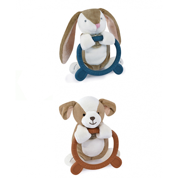 Doudou Plyšová hračka s kousátkem HOULAHOP 1 ks Pes