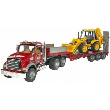 BRUDER 2813 Červený návěs s JCB MACK Granite