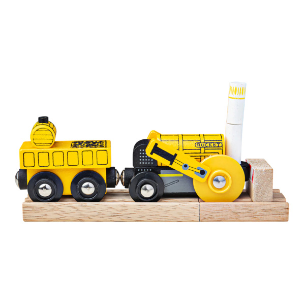 Bigjigs Rail Replika historickej lokomotívy Rocket + 2 koľaje Bigjigs Rail Replika historickej lokomotívy Rocket + 2 koľaje
