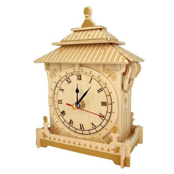 Woodcraft Dřevěné 3D puzzle hodiny Woodcraft Dřevěné 3D puzzle hodiny
